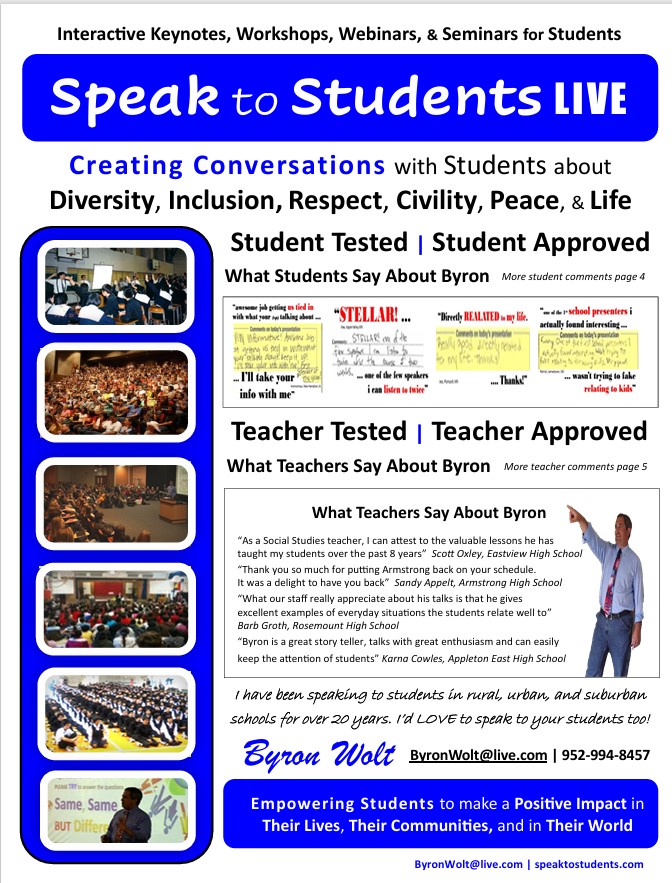 Byron and Speak to Students bio cover page